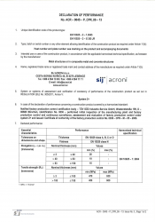 Declaration of performance for Structural steel grades 01