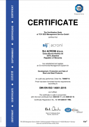 SIJ Acroni certificate ISO 14001 2015 valid 2026.02.10 en 1