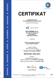 SIJ Acroni certifikat ISO 14001 2015 veljaven do 10.02.2026 slo 1